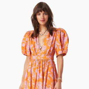 Xirena Larkyn Tiered Cotton Maxi Dress Tropicana Orange Size M